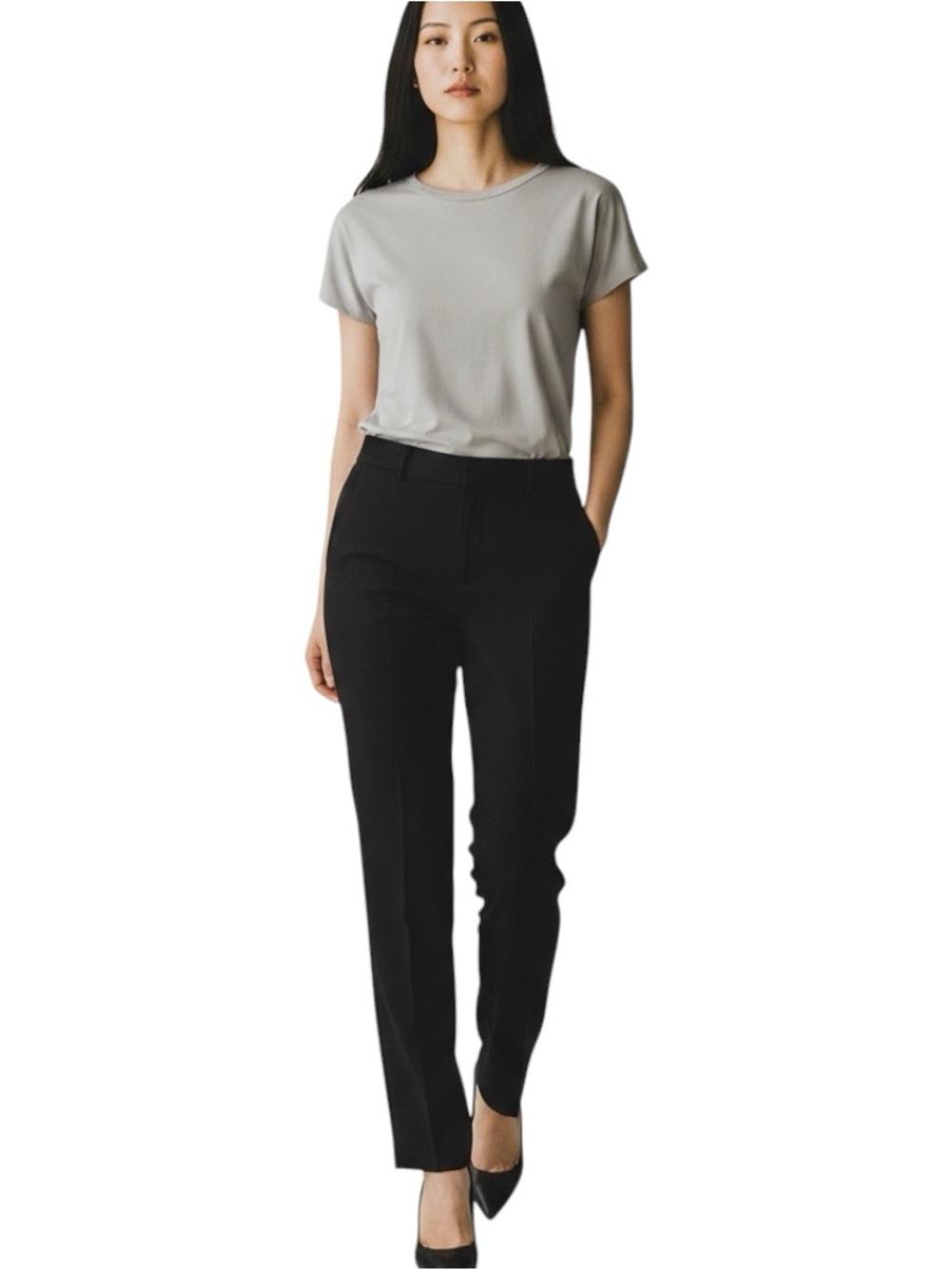 Talbots Black Wool Blend Academia Office Straight Leg Dress Pants NWOT Size 4P